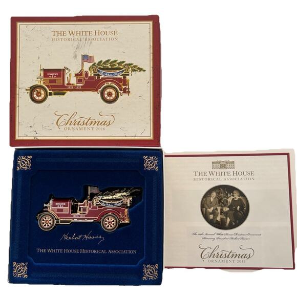 NEW 2016 White House Christmas Ornament: Herbert Hoover Fire Engine Truck - Picture 1 of 3